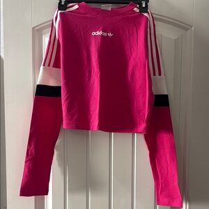 Adidas Pink Long Sleeve Crop Top